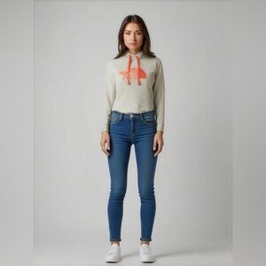 Women's The North Face Hoodie M Grey Coral